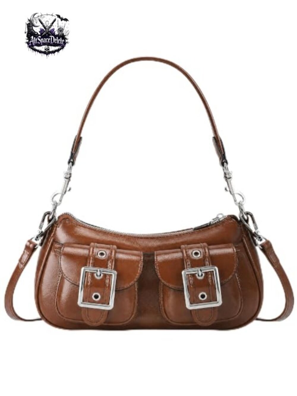 Small Faux Leather Crossbody Purse Punk Goth Studded Shoulder Bag